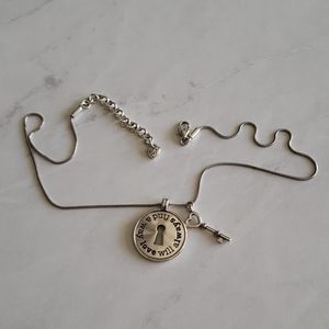 Brighton Lock and Key Heart Silver Necklace
